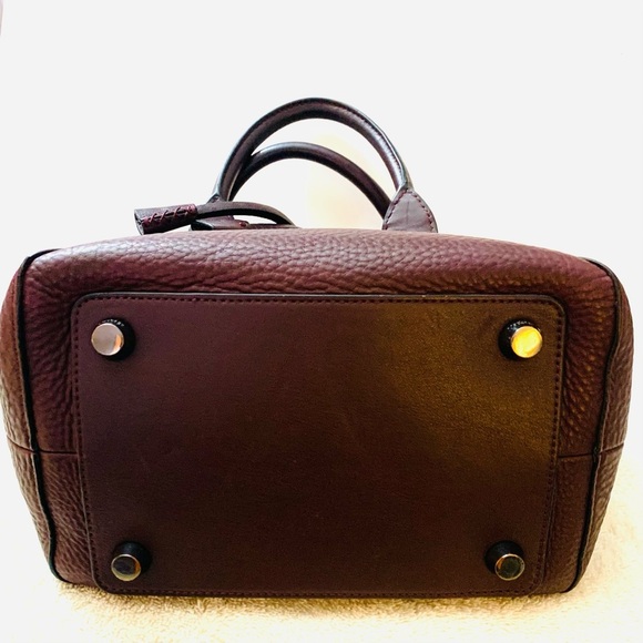 MACKAGE Maroon Pebbled Leather Satchel Bag - Picture 7 of 10
